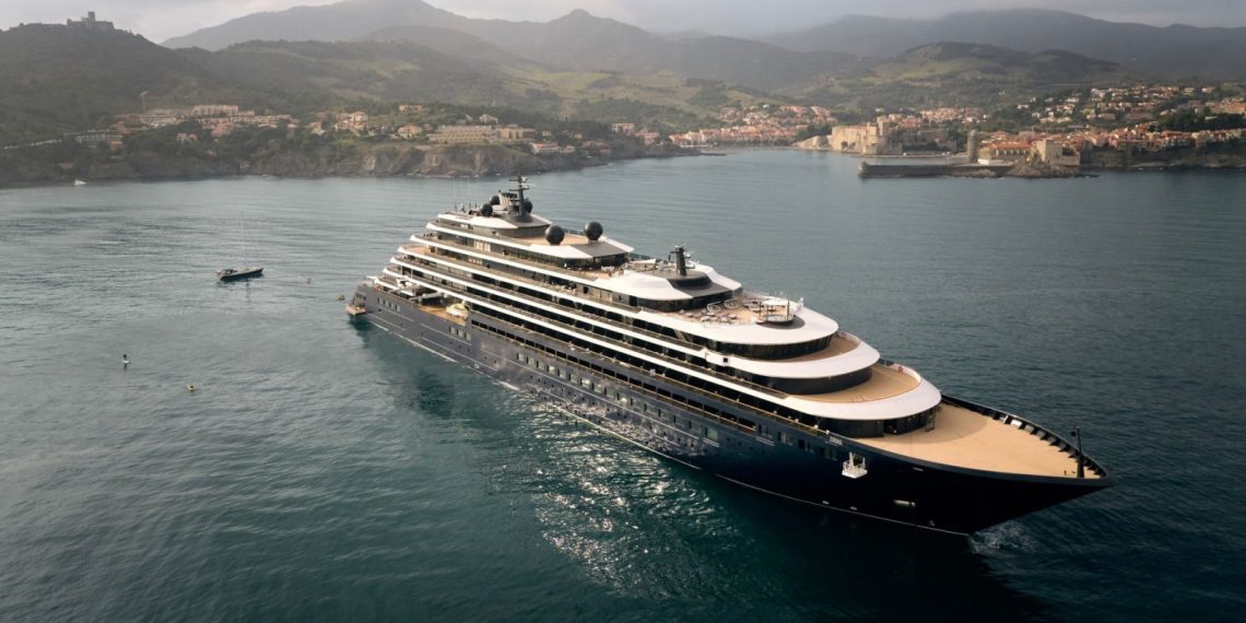 luxury cruise ship in port
