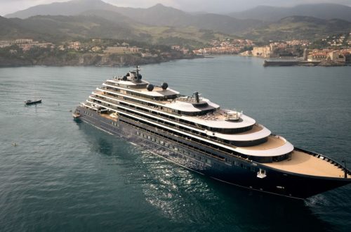 luxury cruise ship in port