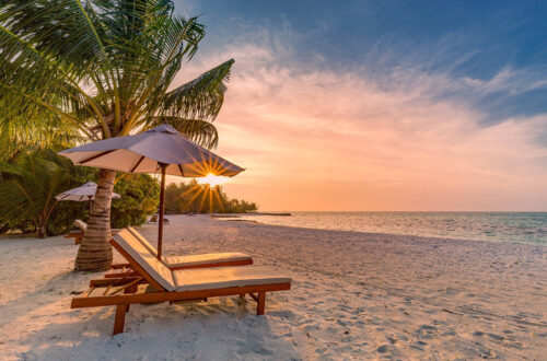 Beaches Chair on a beach for your winter Caribbean escape