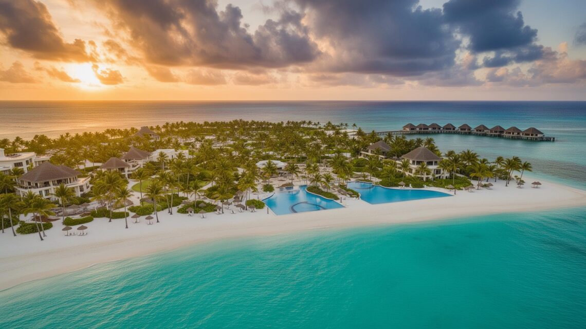 Caribbean beach resort for holiday and winter travel planning