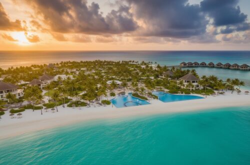 Caribbean beach resort for holiday and winter travel planning